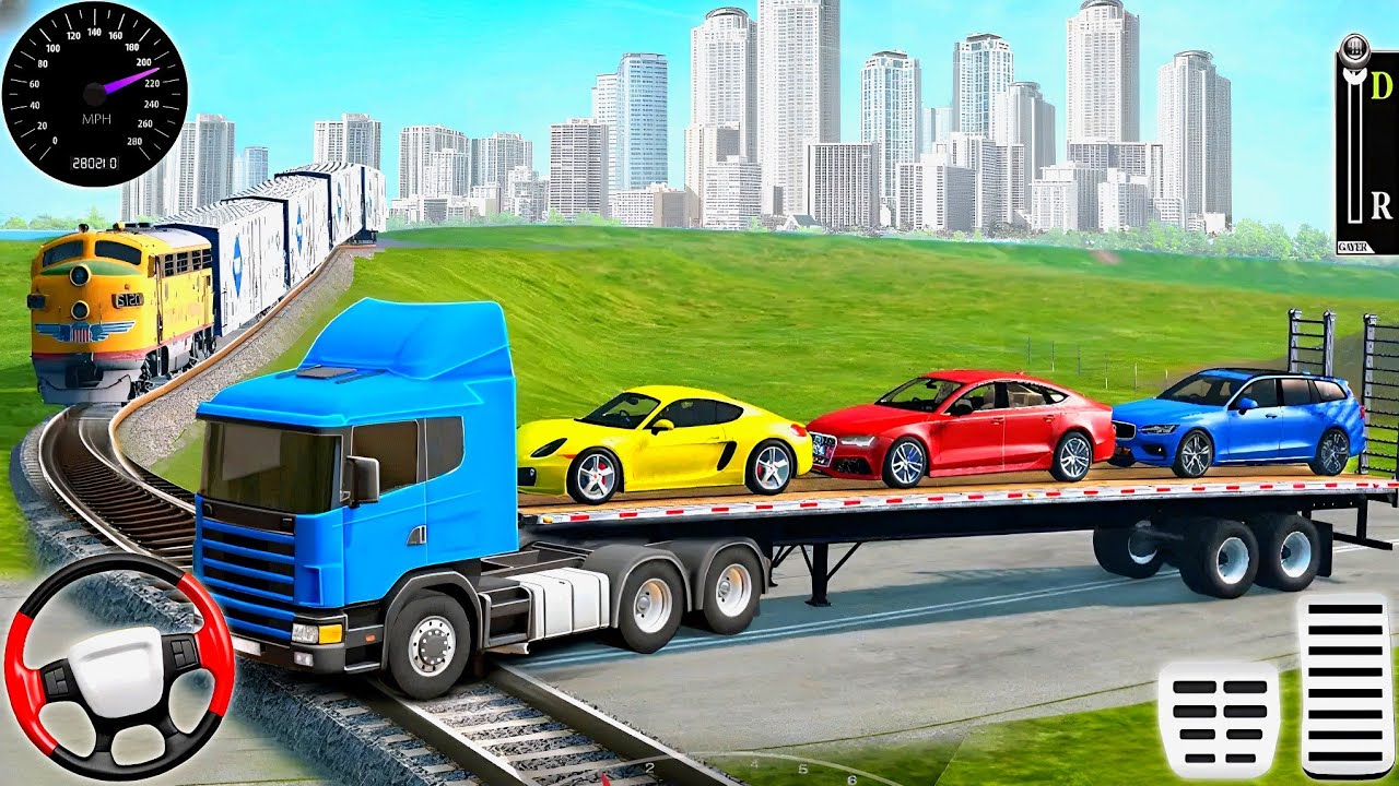 Multistory Car Transport Truck Driving - Vehicles Cargo Transport Simulator : Android Gameplay