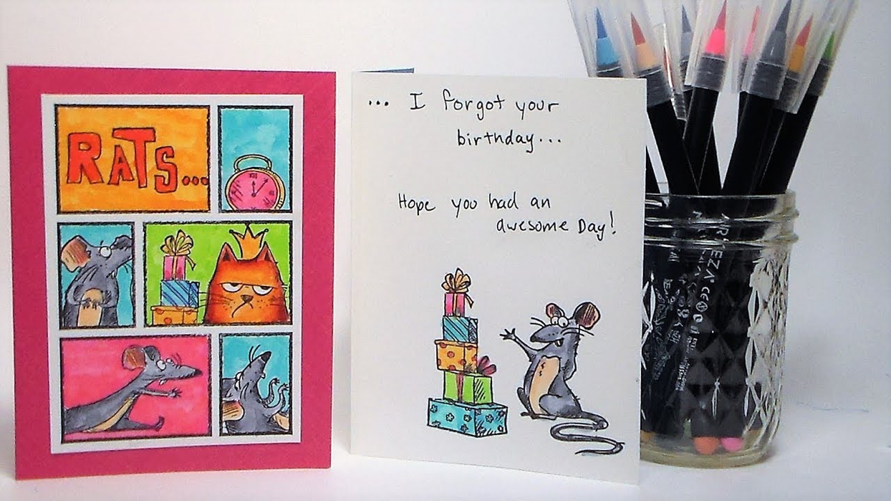 Belated Birthday Card //  Rats...I Forgot Your Birthday!