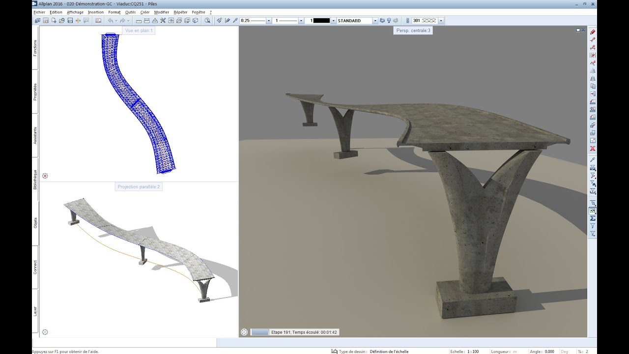 Allplan Engineering - Modeleur 3D Libre Parasolid - Ouvrage d'art