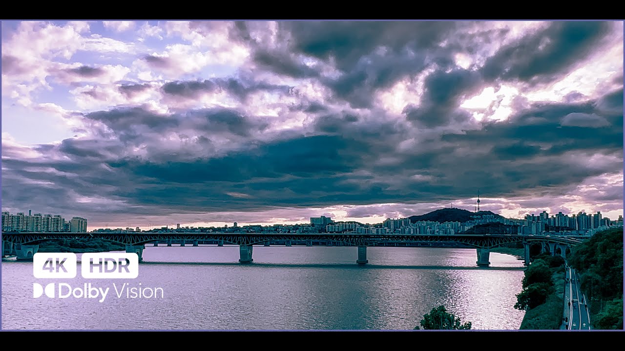[4K HDR] 무료 한강 서울숲 전망대 🔭 에서 해 질 때 구름 바라보기 | Seoul Forest🚶🏻&zwj;♂️ Walking & Watching 🌇 | 산책사진가