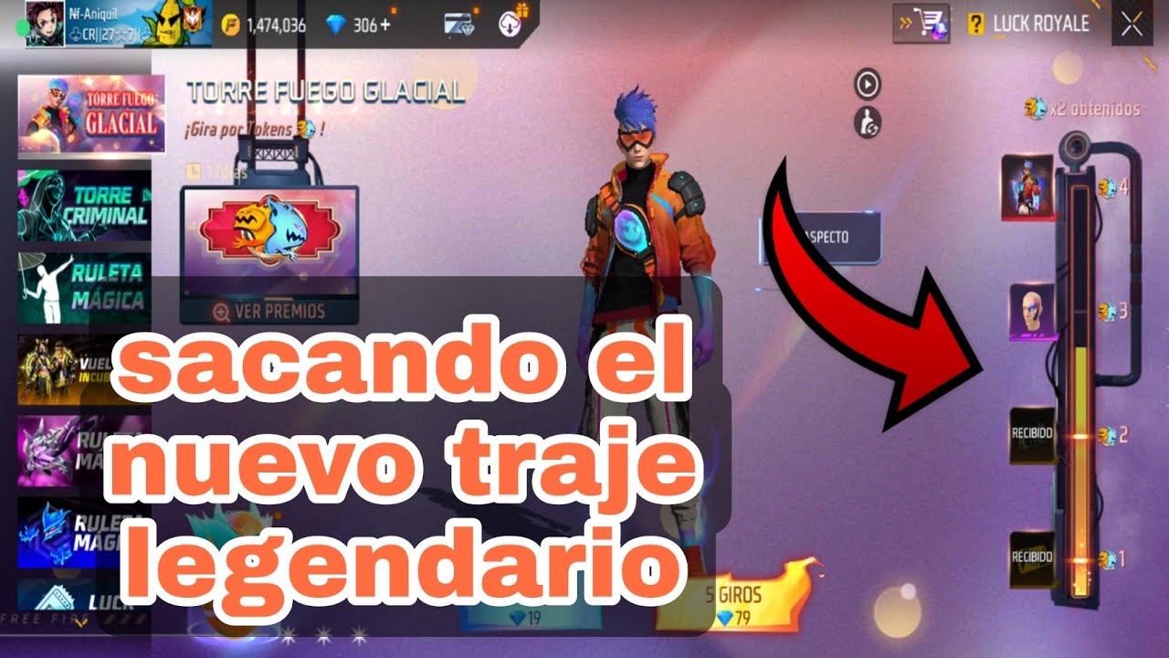 SACANDO LA TORRE FUEGO GLACIAL FREE FIRE! NUEVA SKIN LEGENDARIA!