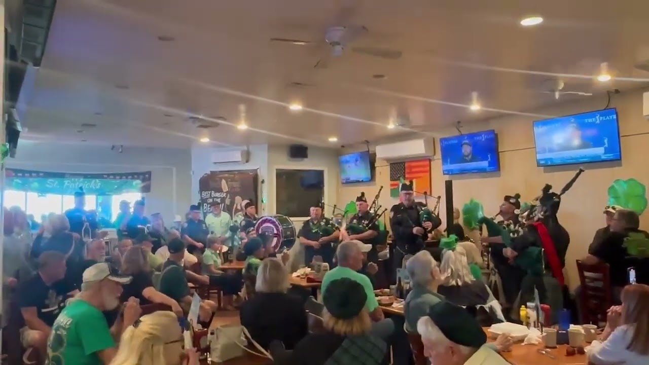 Coastal Florida Police and Fire Pipes and Drums-St Patrick’s Day 2025 at Beach Front Grill, Flagler