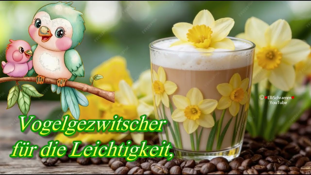 Liebe Gr&uuml;&szlig;e von Herzen mit einem Fr&uuml;hlingskaffee f&uuml;r den Genuss und Blumen f&uuml;r die Seele 💐