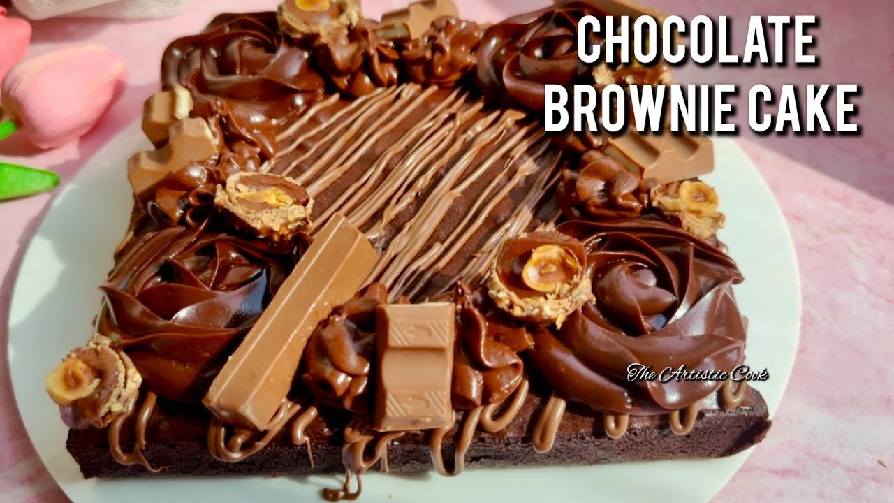 Chocolate Brownie Cake Dessert | Easy Brownie Cake with Chocolate Ganache Frosting