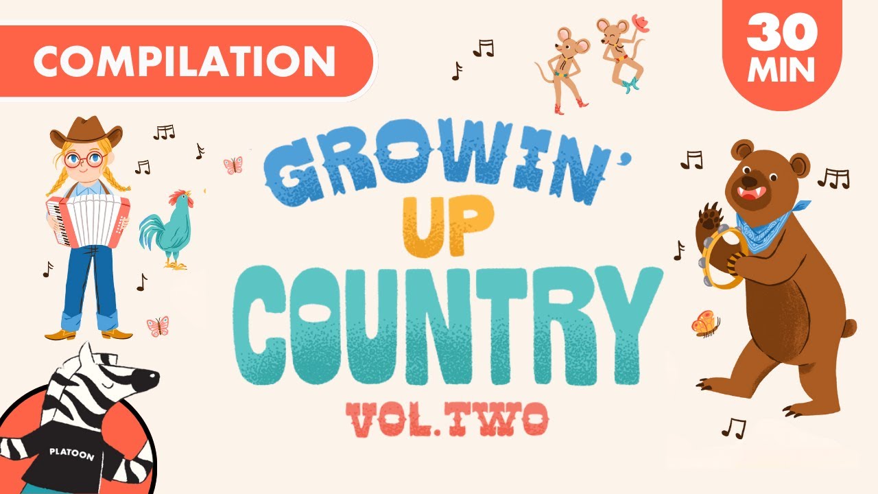 The best country music for kids compilation 🤠 Growin' Up Country Vol. 2 🎤 Platoon Kids