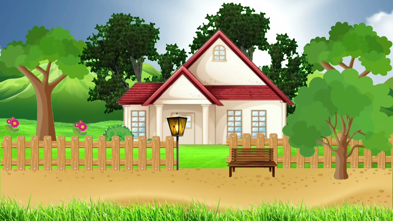Background Animasi Bergerak Rumah pedesaan||no copy right ||free to download