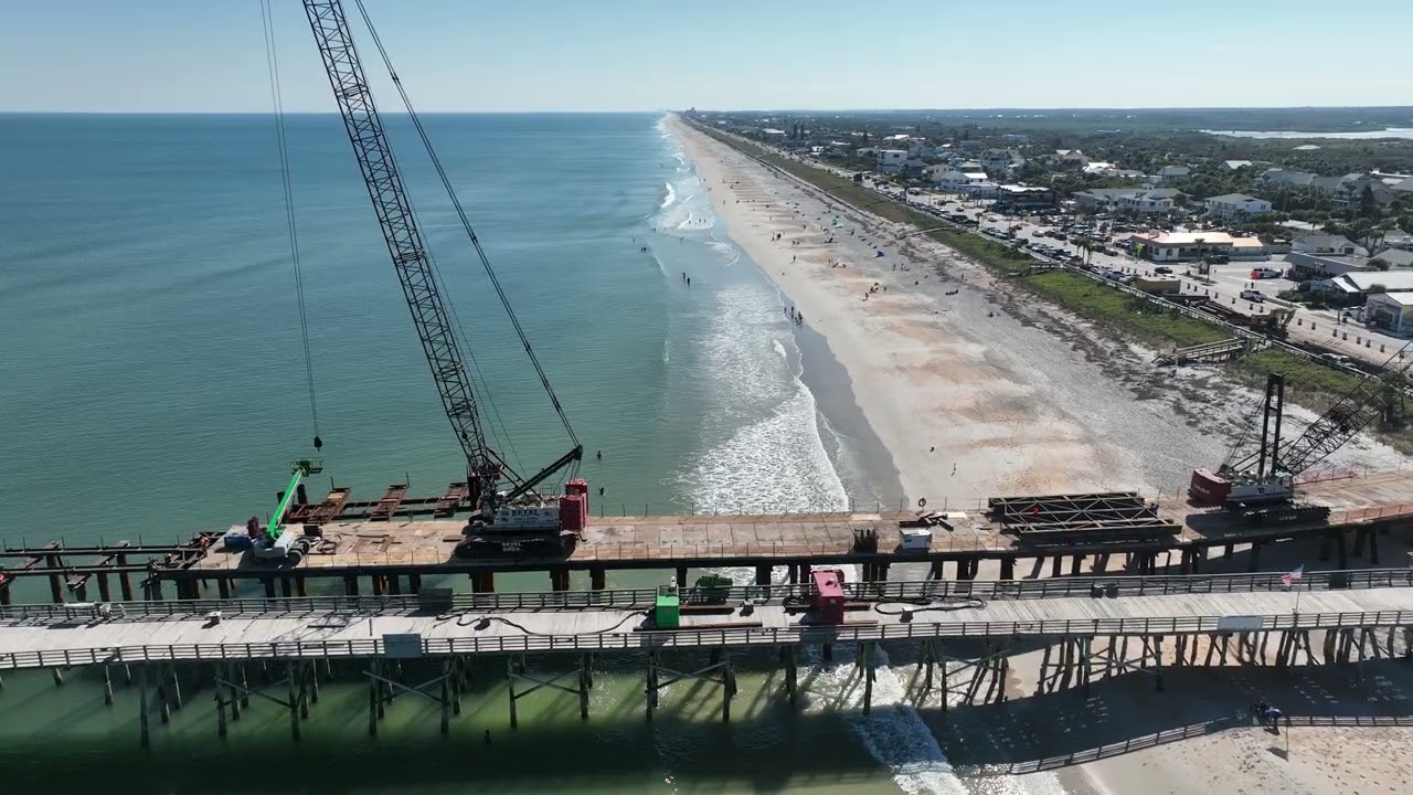 Flagler Beach Pier Construction Update: Drone View, November 2025 | FlaglerLive