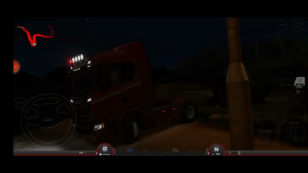 Truckers Of Europe 3 Semi Truck Transporting a Motor Grader Sending From The Tubingen 