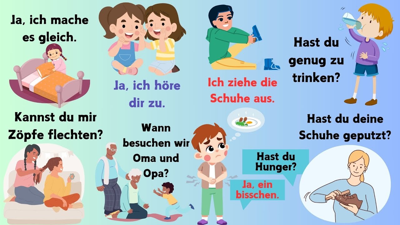 Daily German Phrases For Beginners | Questions and Answers Between Mother And Daughter