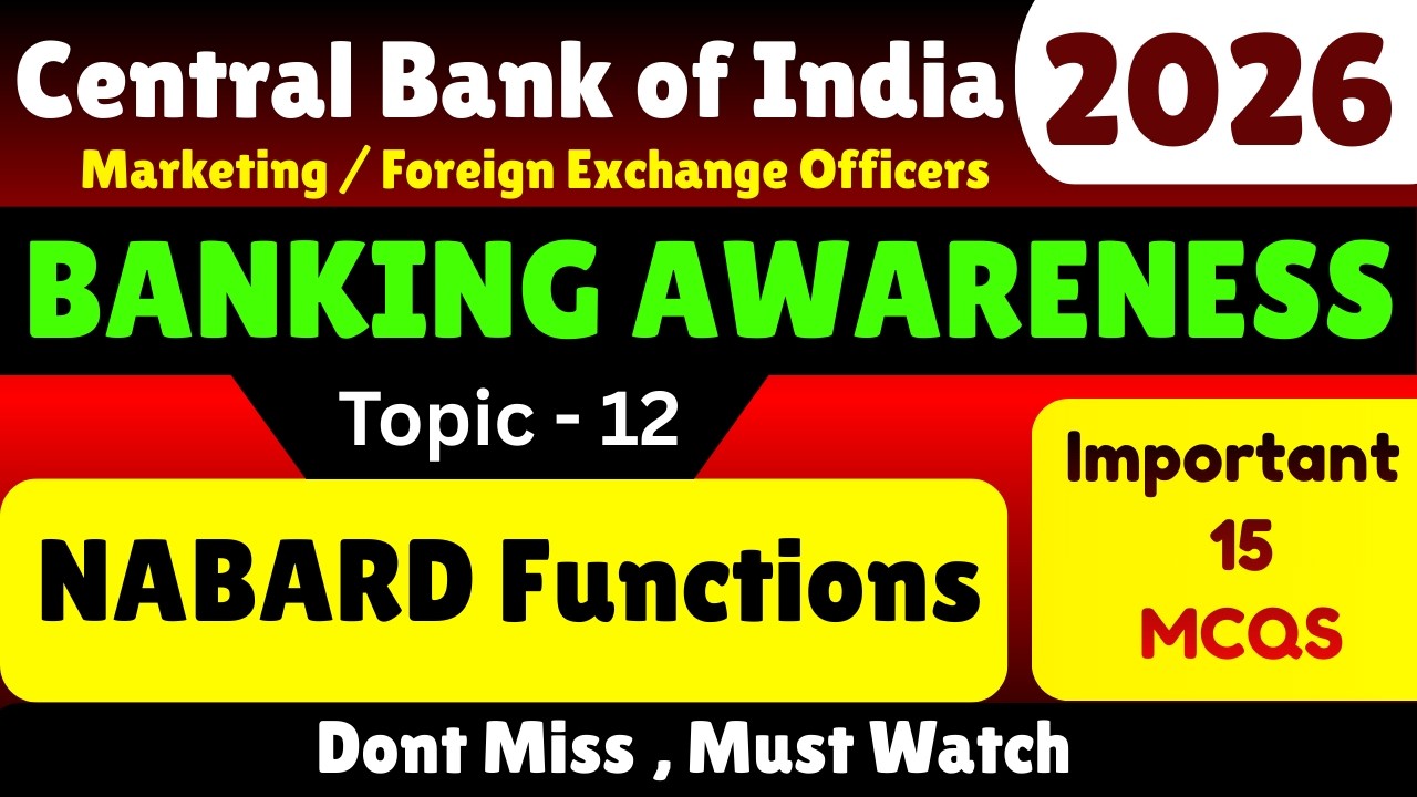 NABARD Functions MCQS | Central Bank of India Banking and General Awareness | CBI Banking PDF Notes