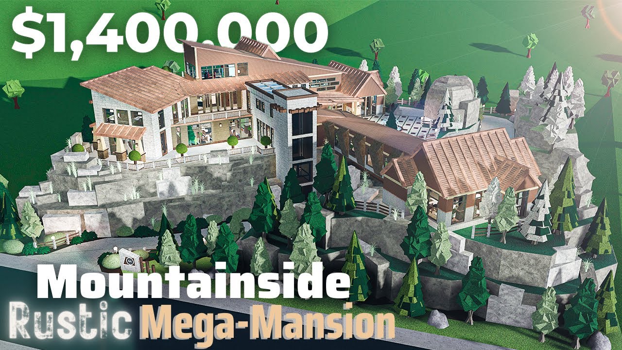 Mountainside Rustic Mega Mansion ~ Bloxburg Build [House Tour] || Roblox
