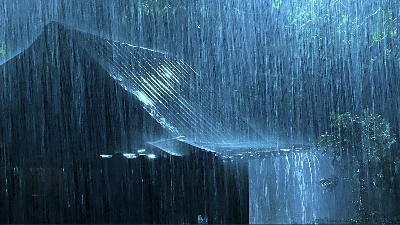 Beat Stress & Goodbye Insomnia in 3 Minutes with Heavy Rain,Thunder Sounds on a Tin Roof at Night