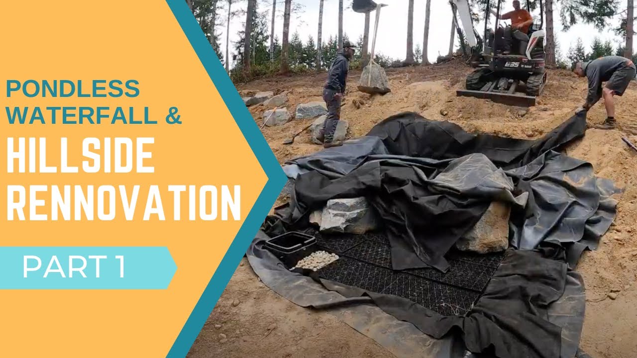 18 Foot WATERFALL Hillside Renovation