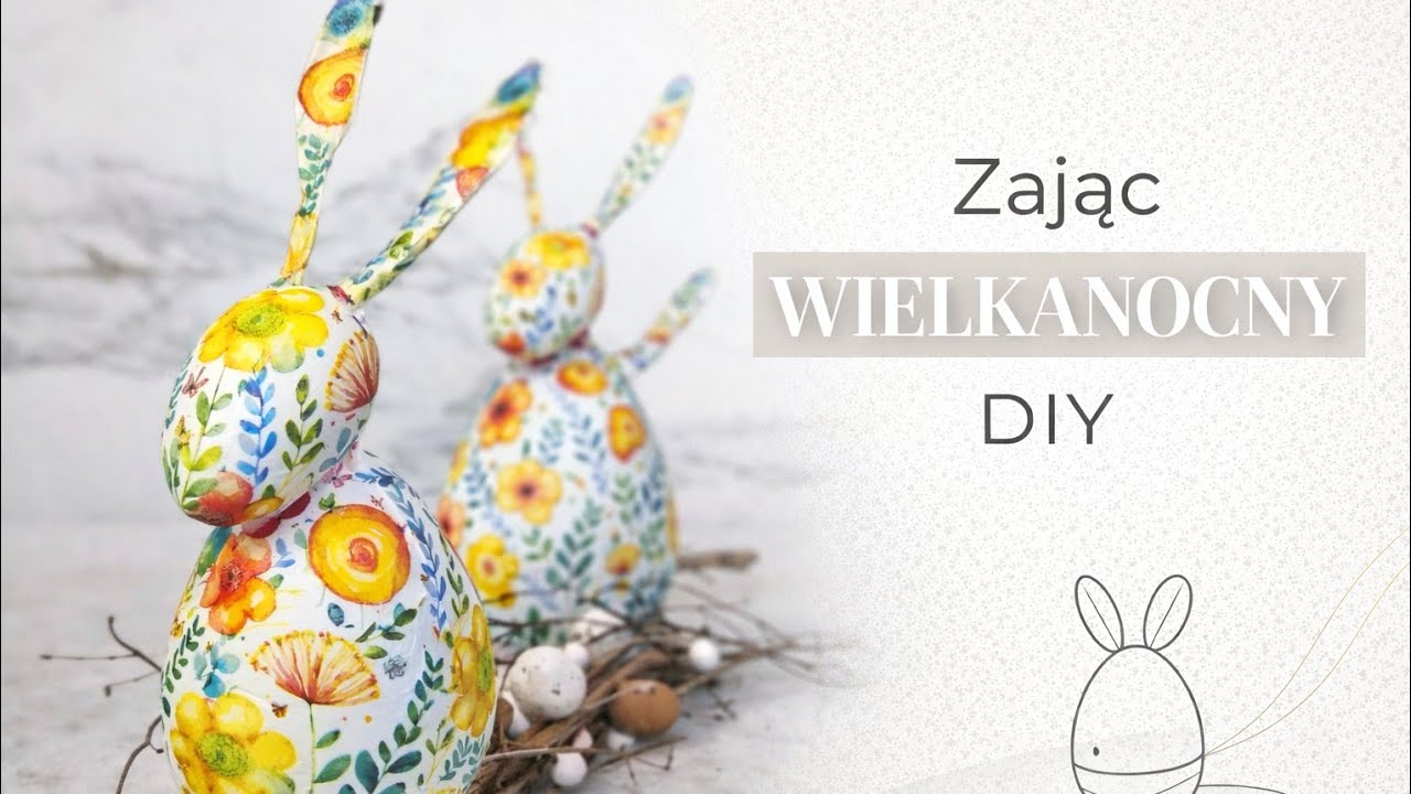 Zając Wielkanocny  – Piękna Dekoracja w 15 Minut!