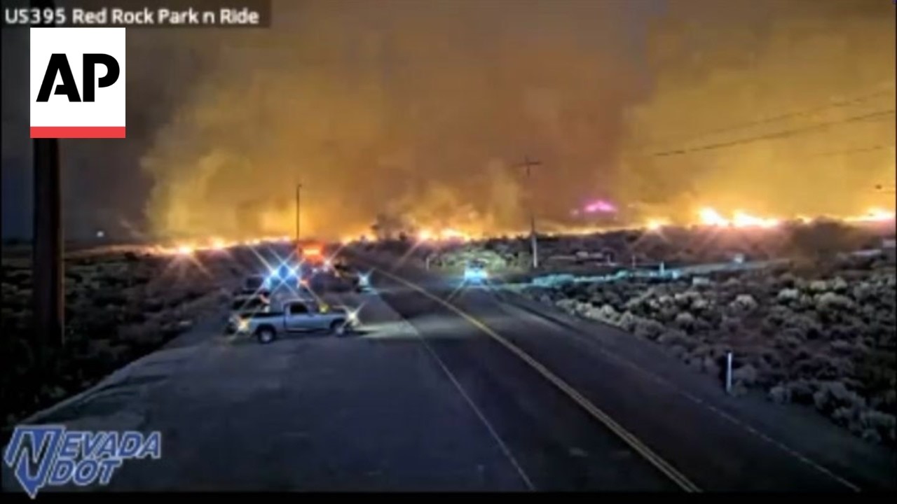 Wildfire in Nevada forces evacuations and road closures