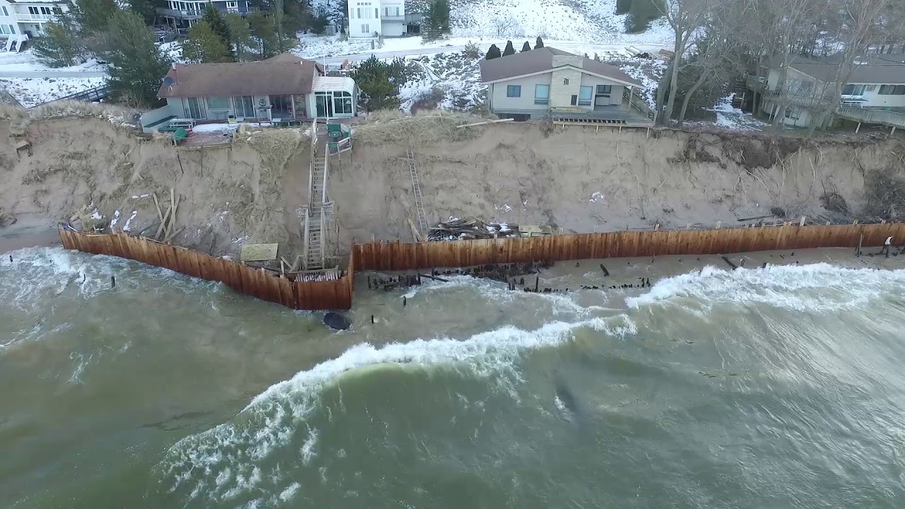 Lake Michigan Beach Erosion - record high water level