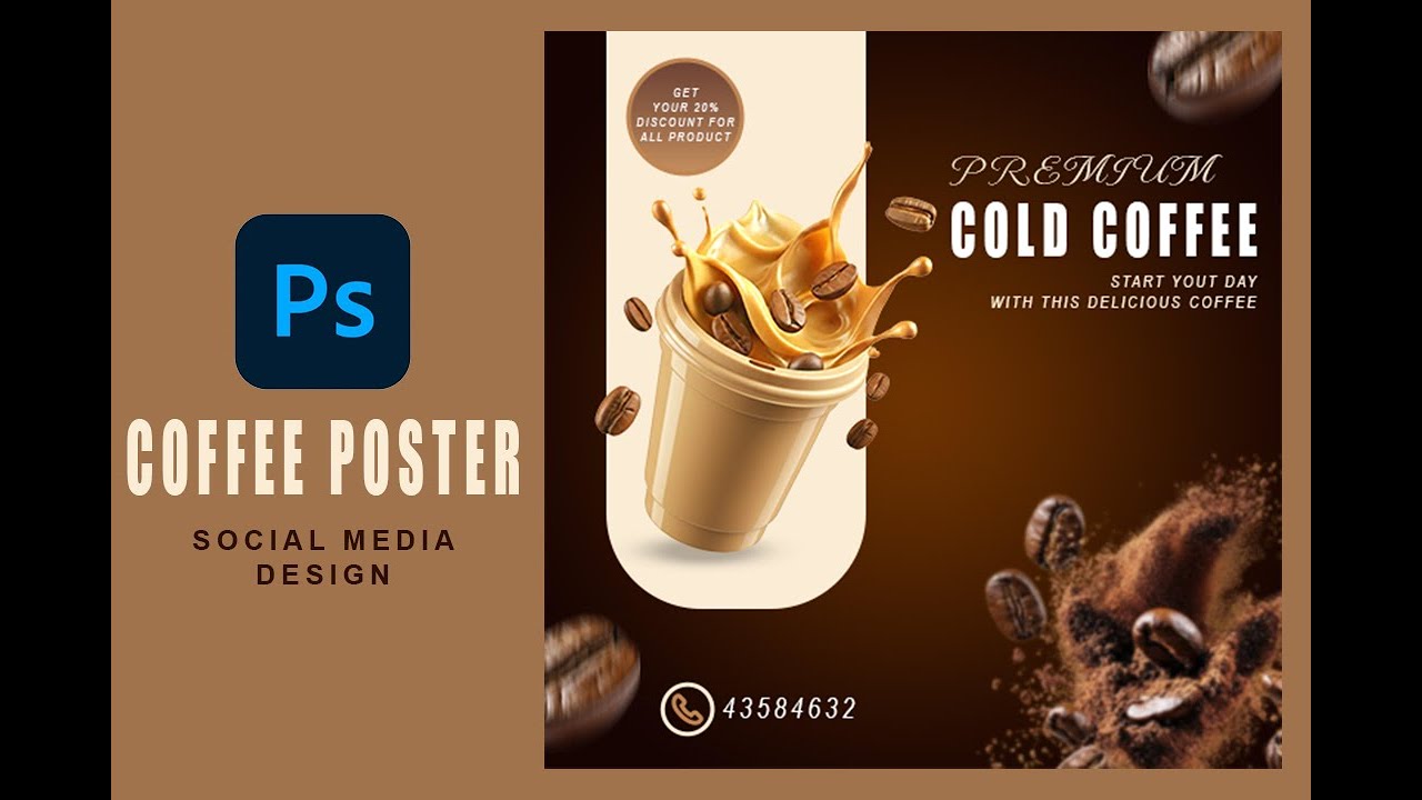 Create a VIRAL Coffee Poster for Social Media - Photoshop Tutorial for Beginners