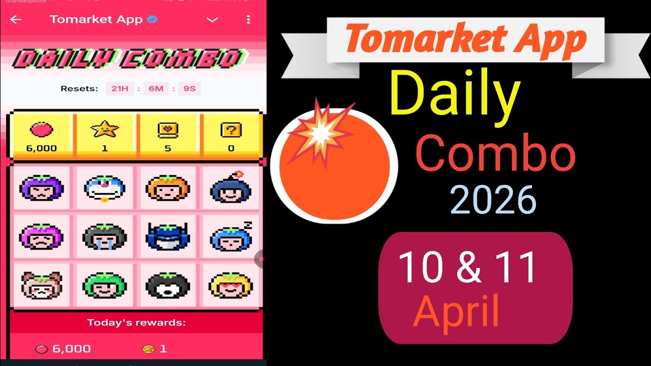 TOMARKET New Update Today | 10 & 11 April  Tomarket Combo Today | New Update To Market |