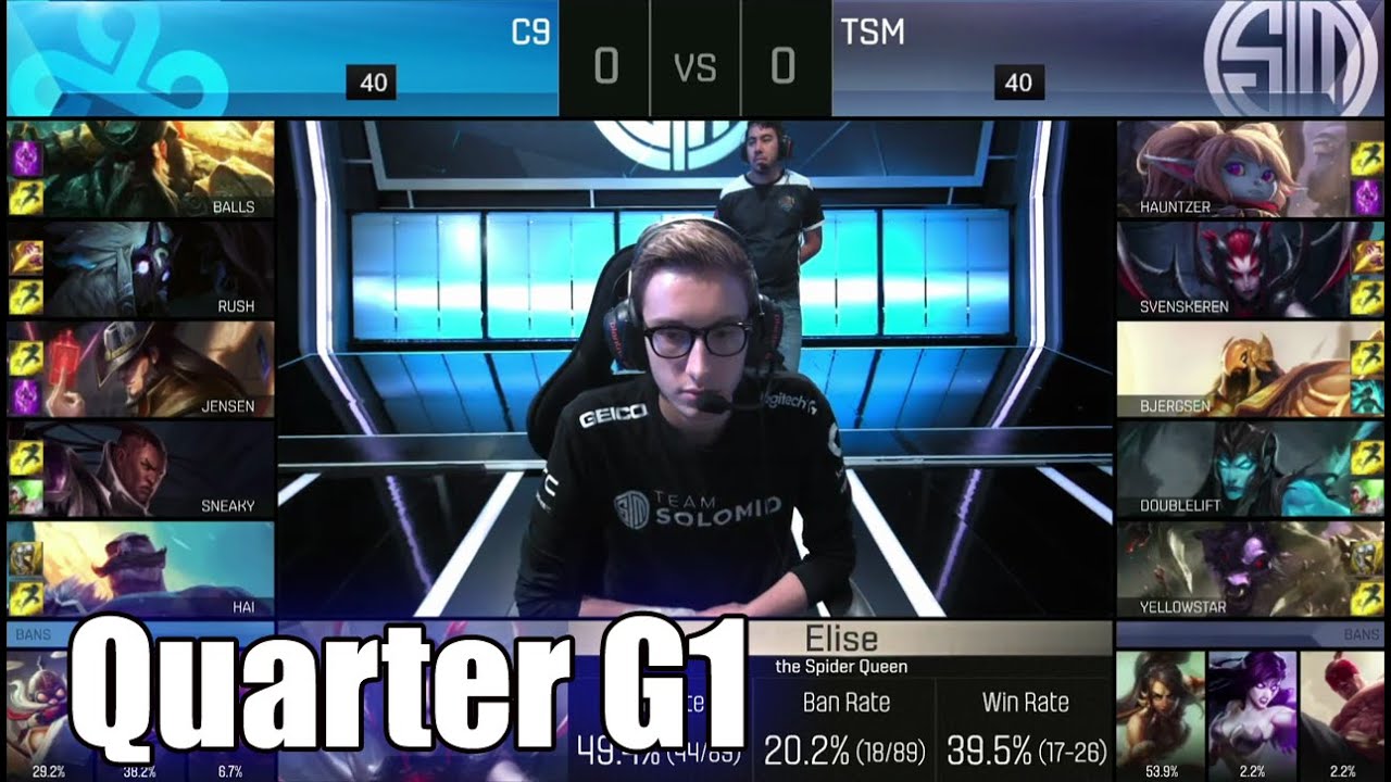 Cloud 9 vs TSM | Game 1 Quarter Finals S6 NA LCS Spring 2016 Playoffs | C9 vs TSM (team Solomid) G1