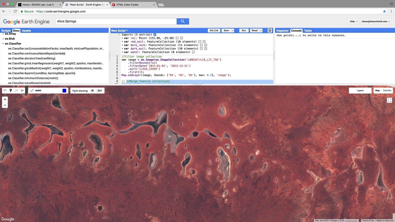 Supervised classification in Google Earth Engine - part 2
