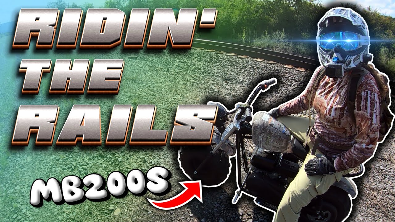 Massimo MB200S MUDSTAR ★ 2007 MINI BAJA Ride at the Railroad Tracks 🚃 Mini Bike Cruising!
