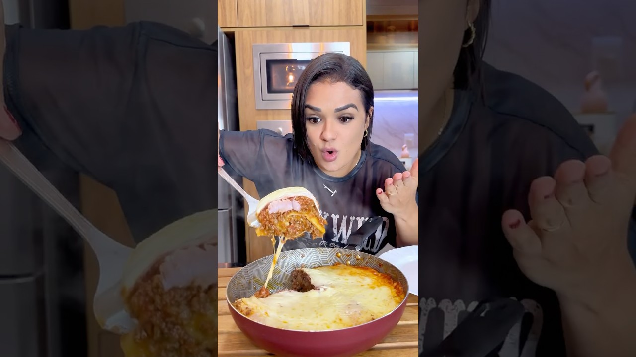 Lasanha na frigideira assim todo mundo vai querer toda dia😋 #tatapereira #receitas