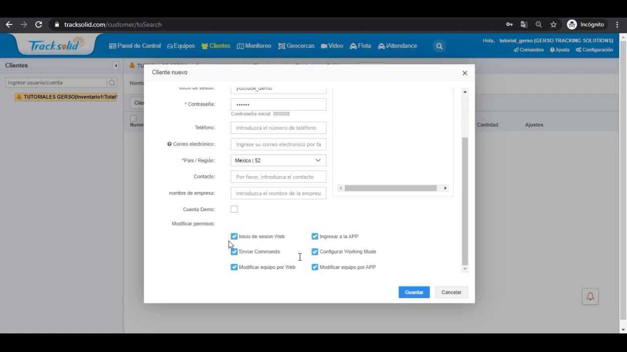 Como crear un usuario y asignar un GPS en plataforma TRACKSOLID