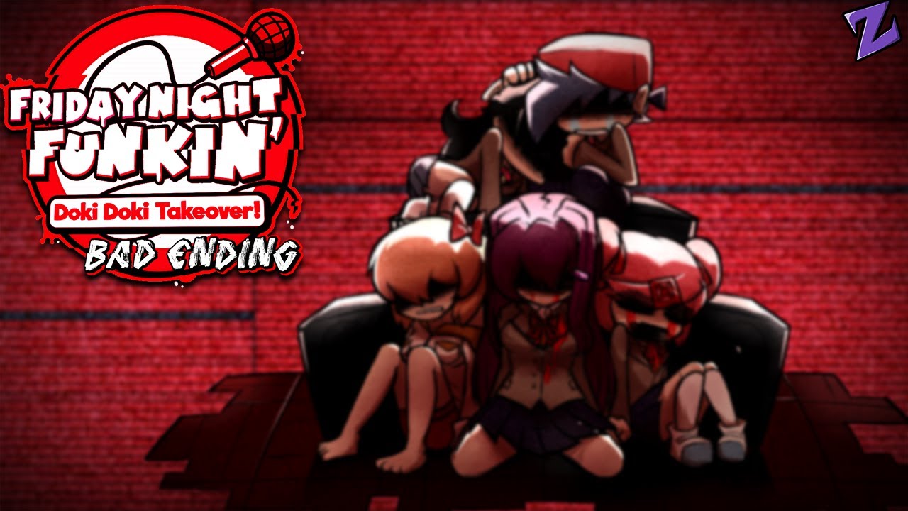 Ah, here we go again... | Friday Night Funkin': Doki Doki Takeover: Bad Ending
