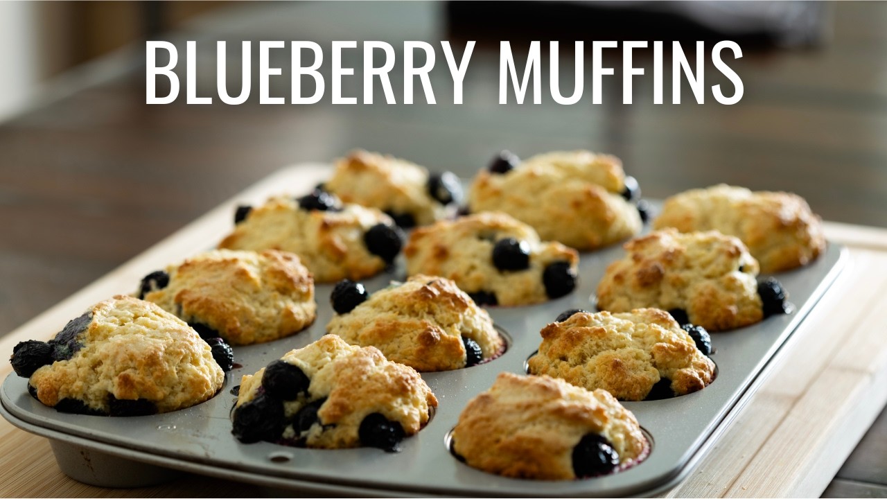 Blueberry Muffins with Sour Cream | No mixer needed | Not cake-like