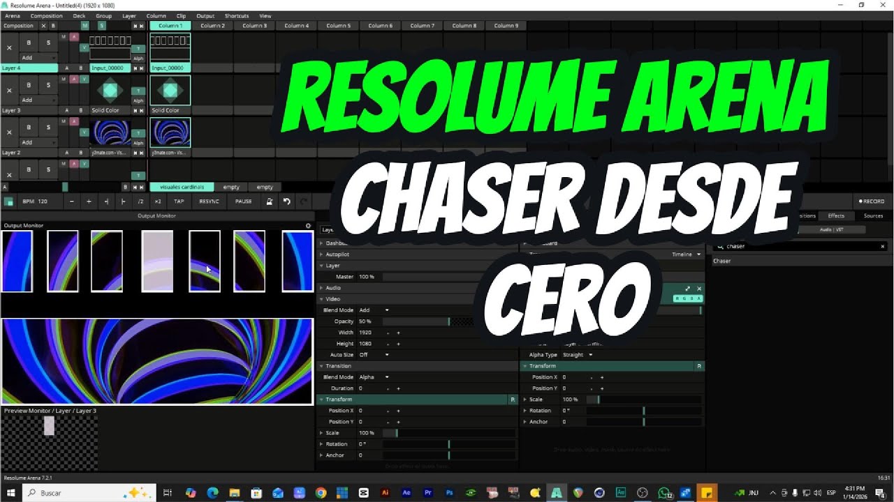 RESOLUME ARENA Y CHASER DESDE CERO