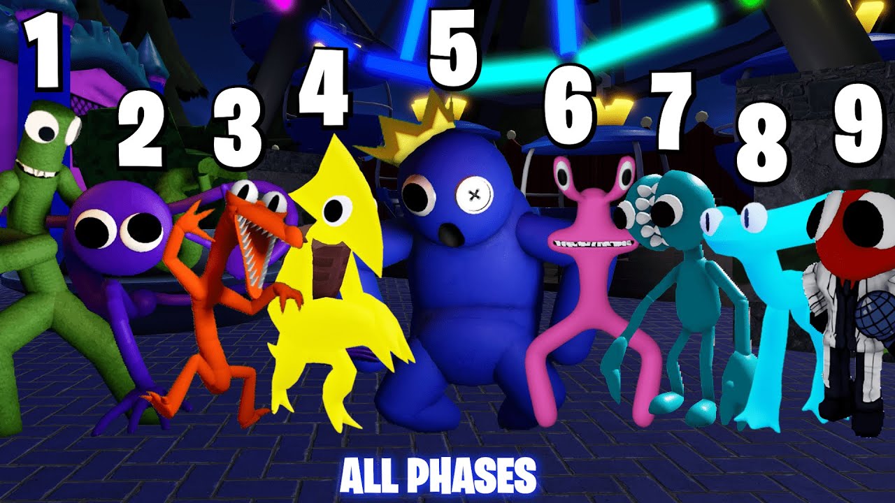 Rainbow Friends ALL PHASES (0-9 PHASES) Friday Night Funkin'