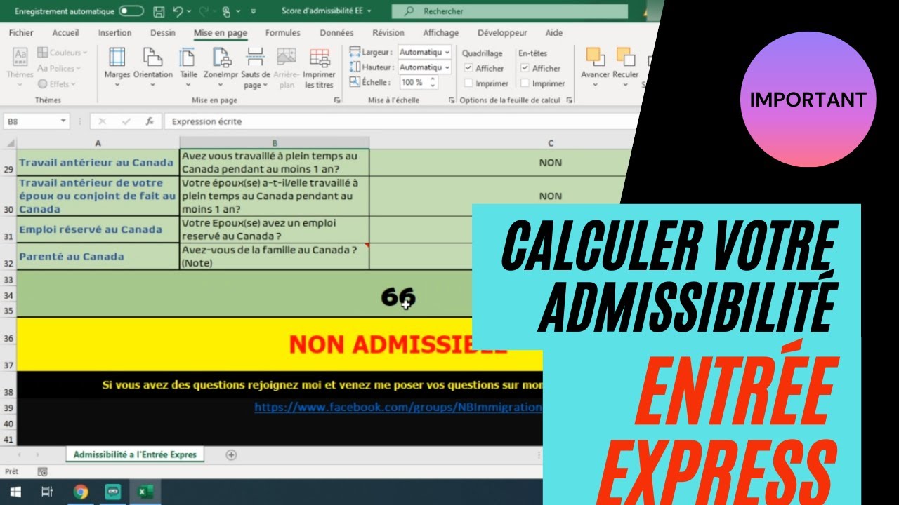 Comment Calculer le score d'admissibilité Entrée Express ?