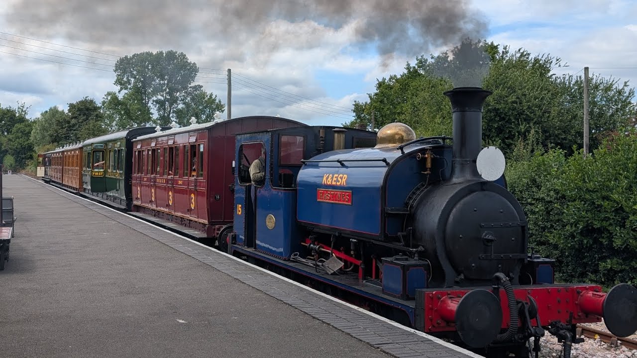 Kent and East Sussex Railway 15 'Hastings' 0-6-0ST departs Bodium