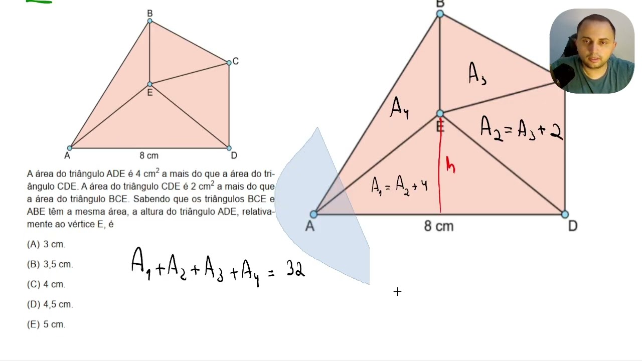 SIS 2024 | Matemática | Questão 40 | Um ponto E está no interior de um quadrilátero ABCD