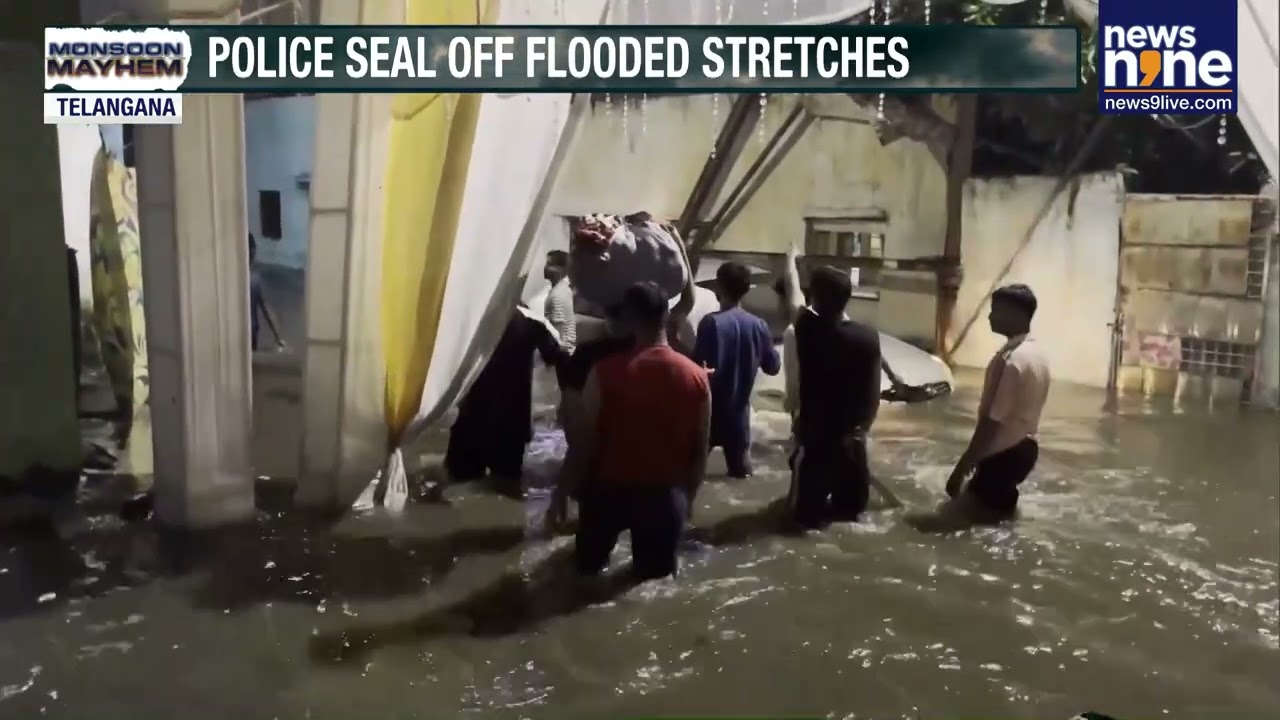 Hyderabad Flood Chaos: Musi River Overflows After Himayat Sagar Gates Opened | News9