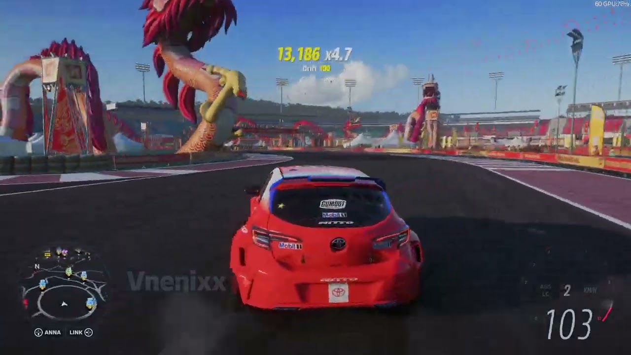Forza Horizon 5 Daily Challenges Enter The Dragon Bank 100.000 Skill Score at the stadium Lunar