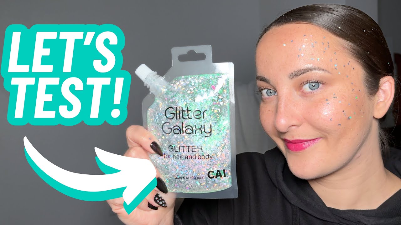 CAI Body Glitter Gel Review: Chunky Silver Stars & Moon, Iridescent Holographic for Makeup & Hair!