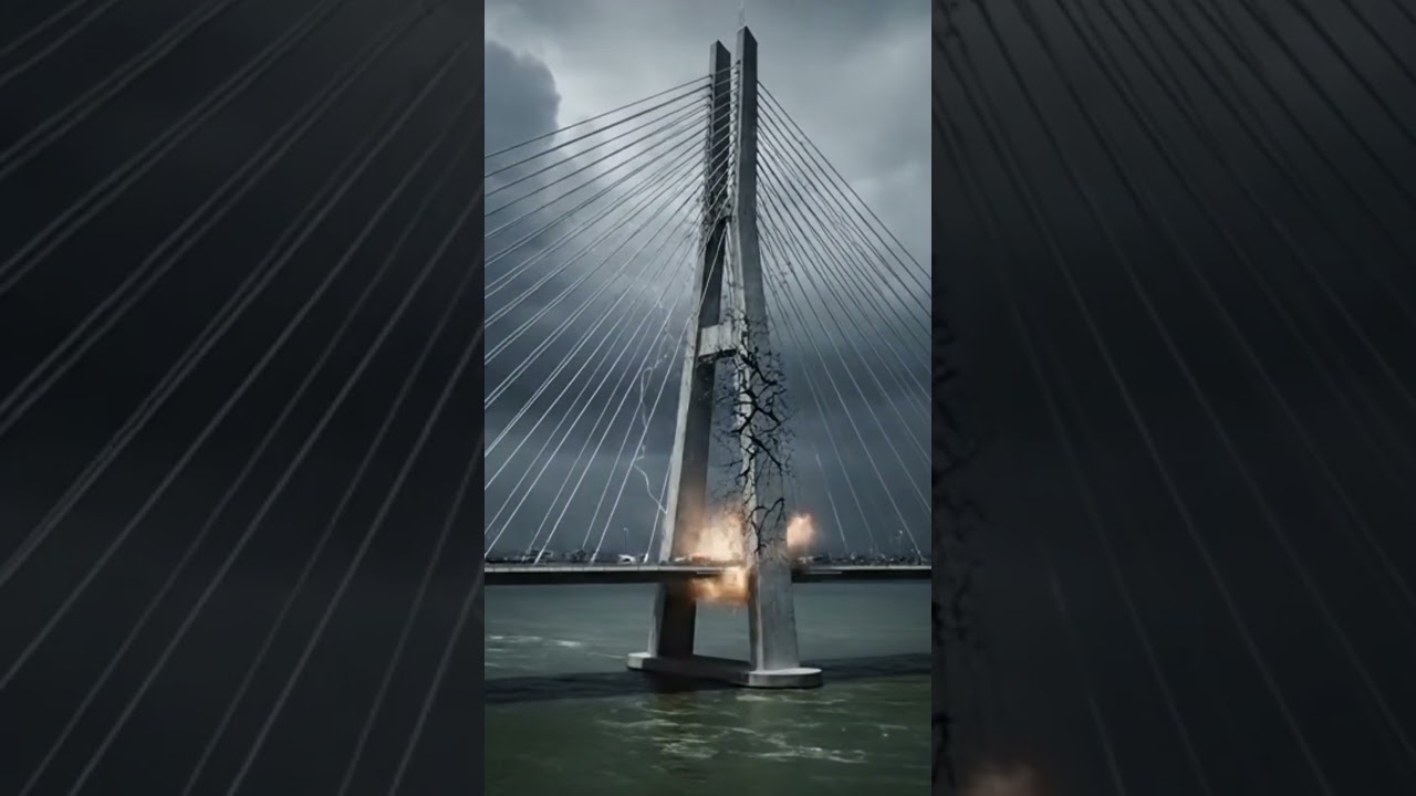 Bridge Explodes in Massive Fireball! 😱 #BridgeExplosion #UrbanDisaster
