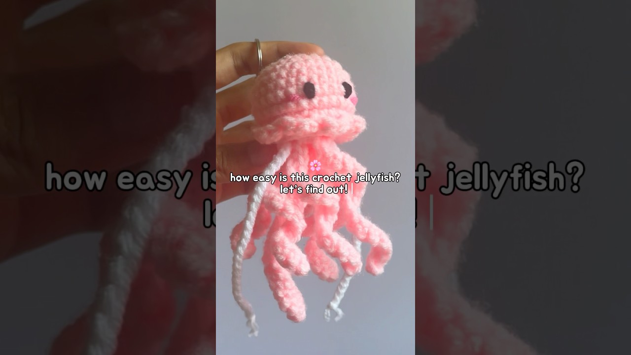 easy crochet jellyfish 🪼 cute keychain ideas for beginners #crochet #amigurumi #easy
