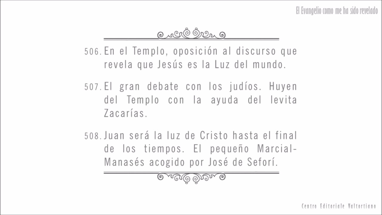 El Evangelio como me ha sido revelado: 506-508