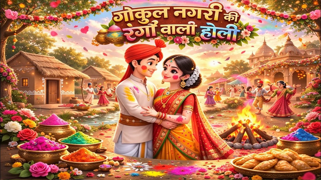 गोकुल   नगरी  की  रंगो  वाली  होली || Gokul Nagari ki rangoli Holi kahani Holi ki kahani viral story