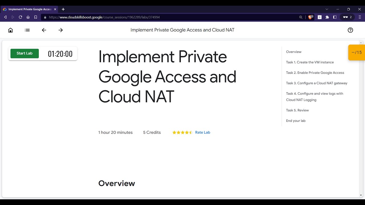 Implement Private Google Access and Cloud NAT | GCCP #lab