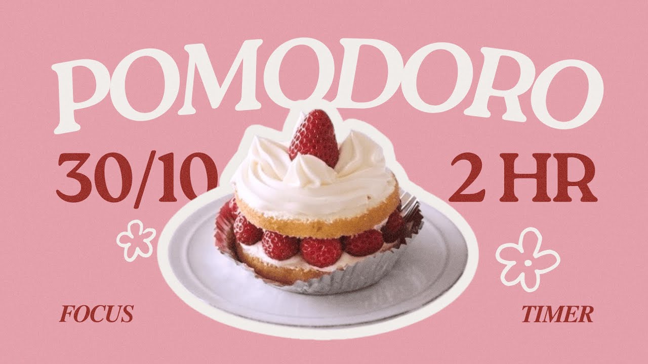 𝐬𝐭𝐫𝐚𝐰𝐛𝐞𝐫𝐫𝐲 𝐬𝐡𝐨𝐫𝐭𝐜𝐚𝐤𝐞 🍓 𝟹𝟶/𝟷𝟶 𝟹 𝚂𝙴𝚃𝚂 𝟸𝙷𝚁 | pomodoro focus timer | cozy jazz | study with me
