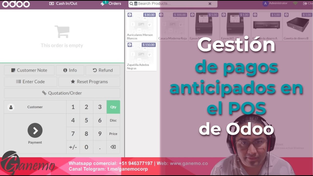 🤑✅ Recibe pagos anticipados o adelantos desde el POS de Odoo (Punto de venta) 🖨💰