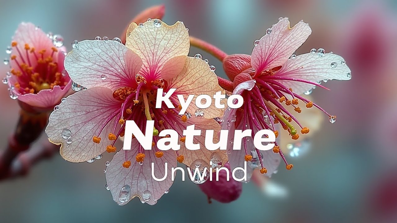Healing Kyoto Sakura Rain | Бинауральная музыка для сна для снятия стресса и медитации