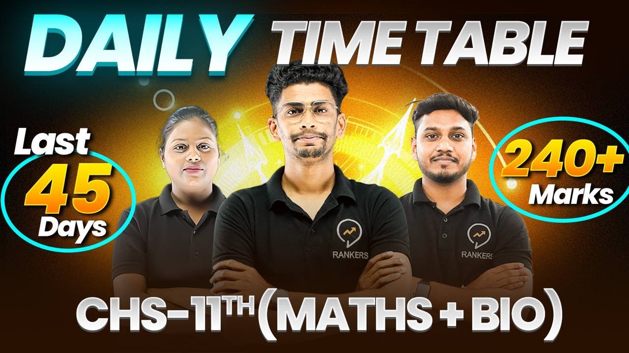 Daily timetable for CHS class 11 Students🔥| Last 45 days Daily Planner for CHS Class 11 | CHS 2025