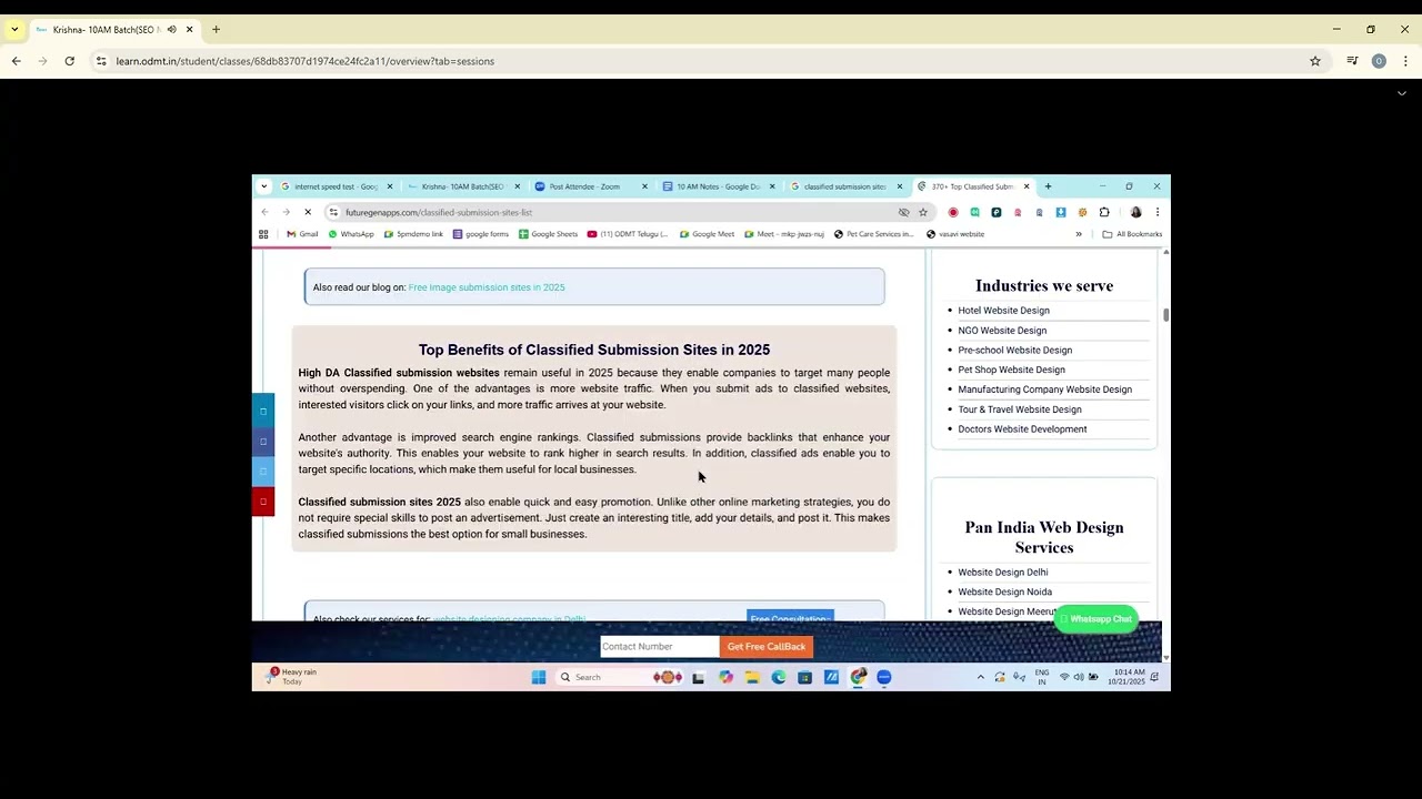 10th Class SEO Module Classified & Forum Submission