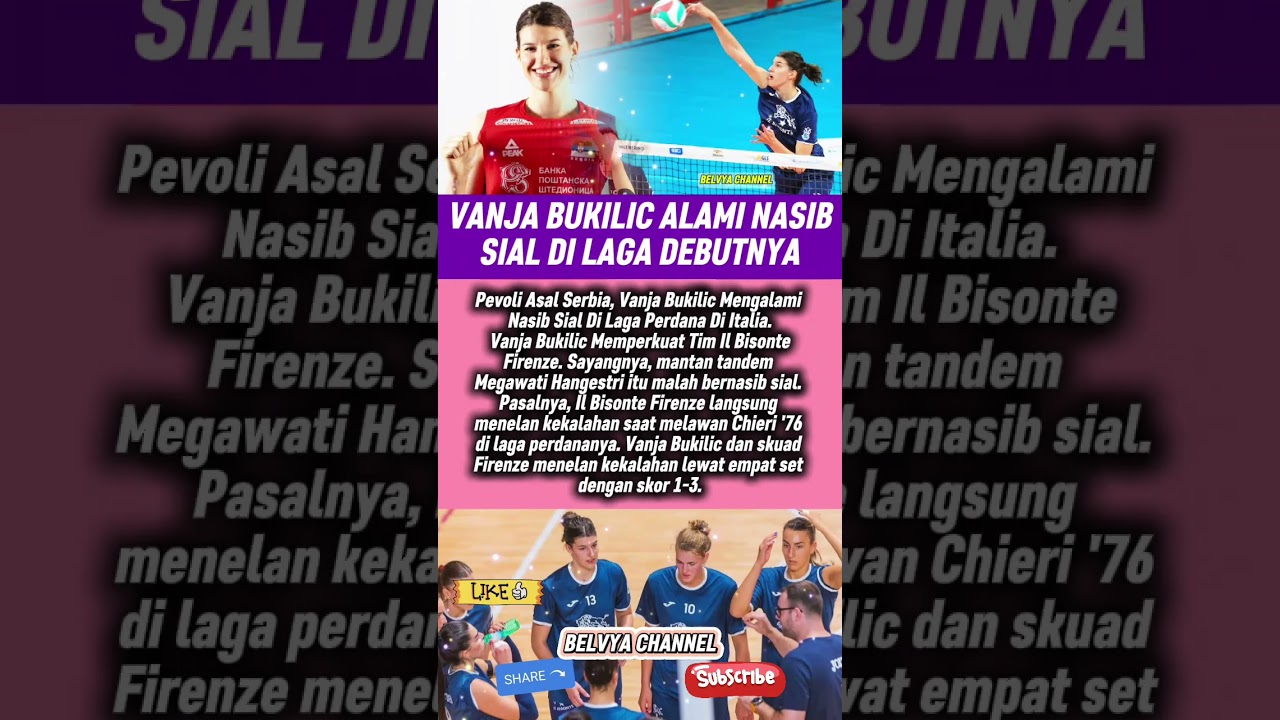 Vanja Bukilic Alami Kekalahan Di Laga Debutnya di Italia‼️#vleague #megawatihangestri #manisabbsk
