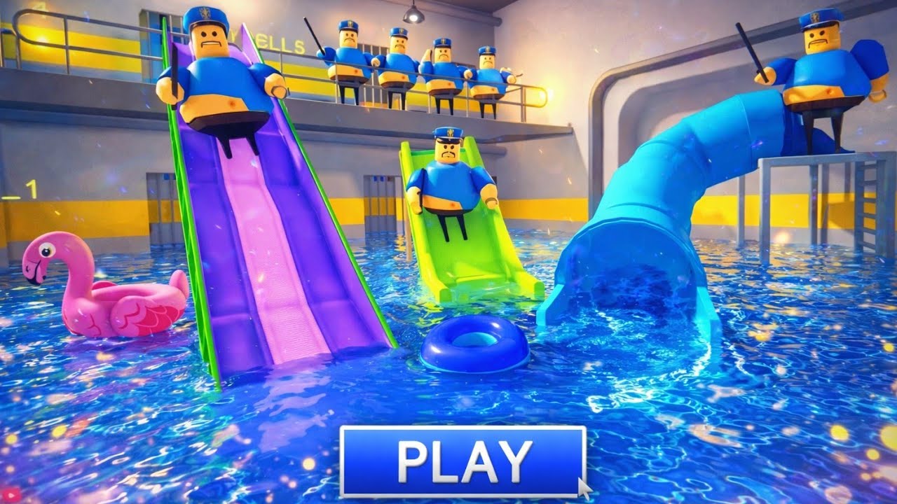 IQ 9999 WATER PARK BARRY'S PRISON RUN!Impossible Obby Escape! Roblox 