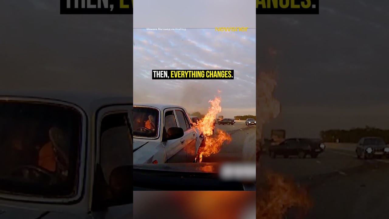 Strangers Rescue Passengers Trapped in Burning Car
